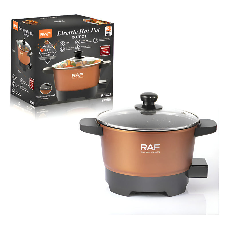 Olla Eléctrica Antiadherente Multifuncion 2.5l Naranja 50/60 Hz