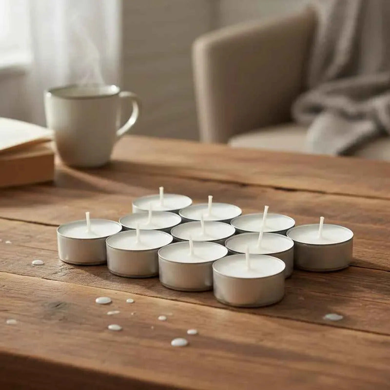 Pack Velas Tealight Blancas Decorativas Hogar Oficina 50/150 Blanco Lisa Sin Aroma 150 Velas