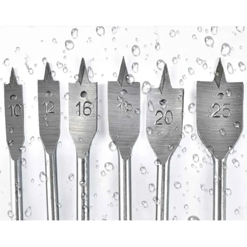 Set De Brocas Planas Para Madera 6 Pzas, 10 12 16 18 20 25mm
