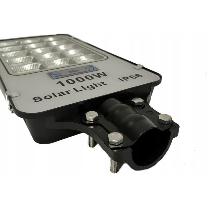 Pack X2 Foco Solar 1000watt Alumbrado Exterior Poste 420led Negro Fría