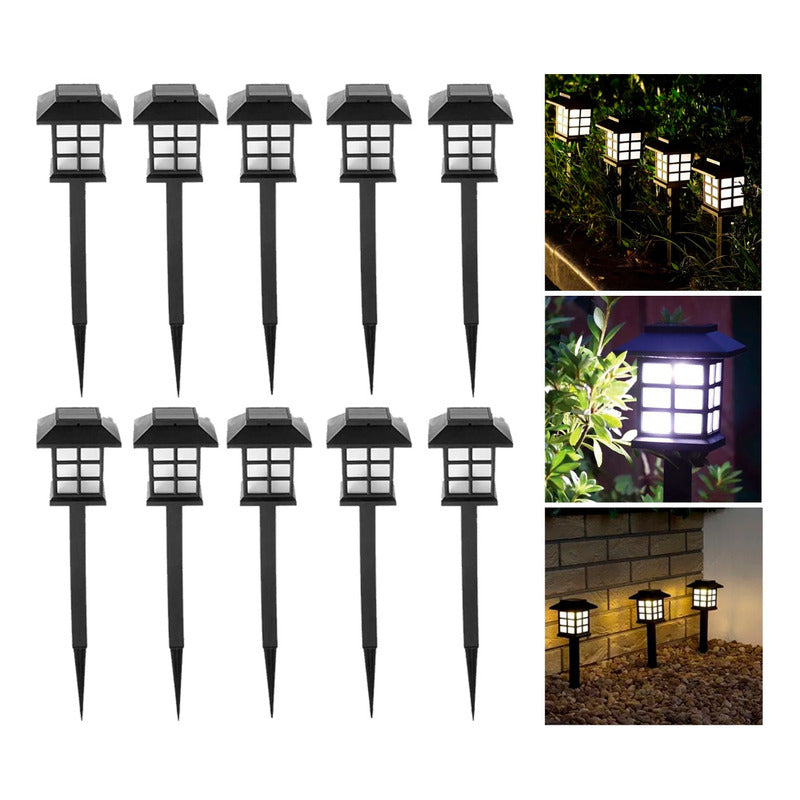 Pack X10 Luz Solar Con Estaca Exterior Tierra Jardín