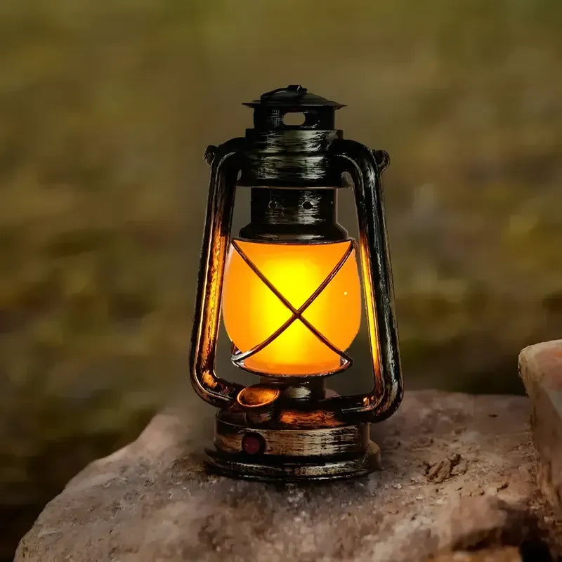 Lampara Vintage Camping Portátil Recargable Led Exteriores Marrón