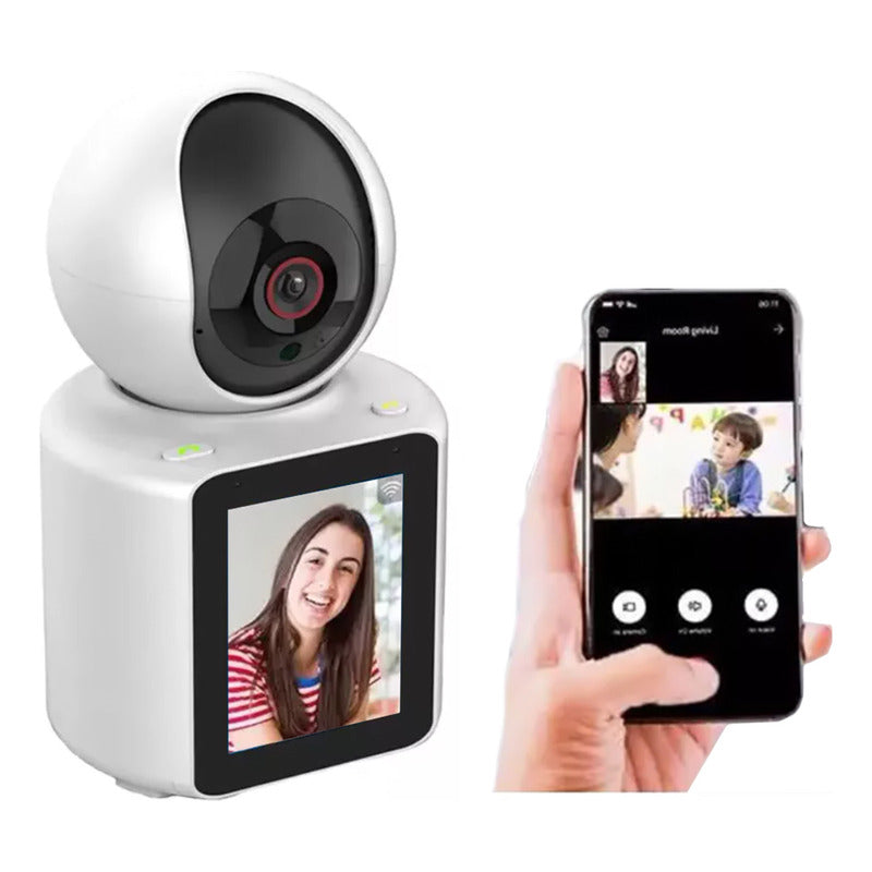 Monitor De Bebé Con Cámara Ip Wifi 2.4g 360°voz Y Video Blanco