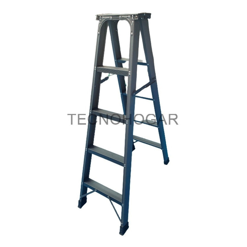 Escalera Plegable Metálica 5 Peldaños Reforzada 5 Peldaños