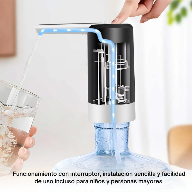 Dispenser Agua Automatico Plegable Bomba Bidon Portatil Color Negro