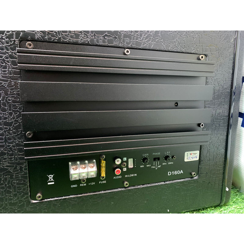 Subwoofer Doble Amplificado 2000w 10pul + Cable De Instalac Negro