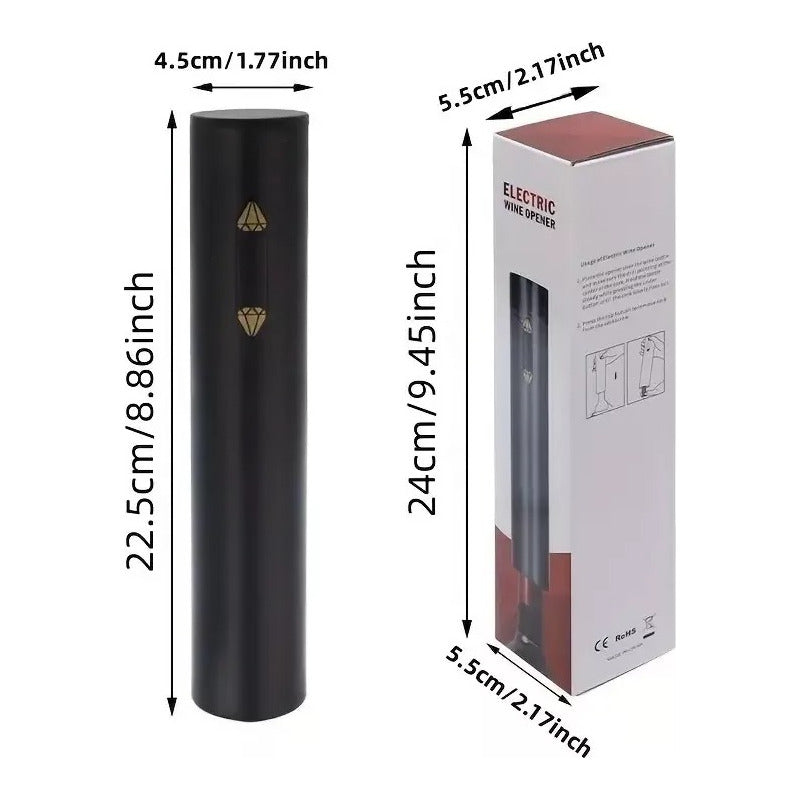 Sacacorchos Eléctrico Para Vino, Facil De Usar, Abrebotellas Negro