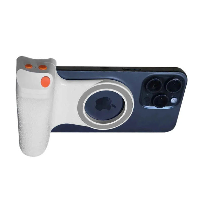 Empuñadura Magnética Para Cámara De Celular Smartphone Grip Ergonómico Con Disparador Bluetooth Soporte Magnético... Blanco