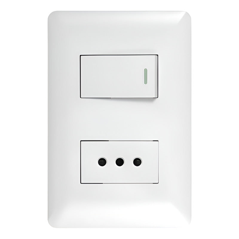 Interruptor Apagador Tomacorriente 10a 250v Hogar Oficina Blanco