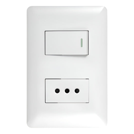 Interruptor Apagador Tomacorriente 10a 250v Hogar Oficina Blanco