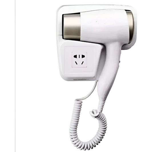 Secador De Cabello Con Soporte De Pared Habitación Baño Color Blanco