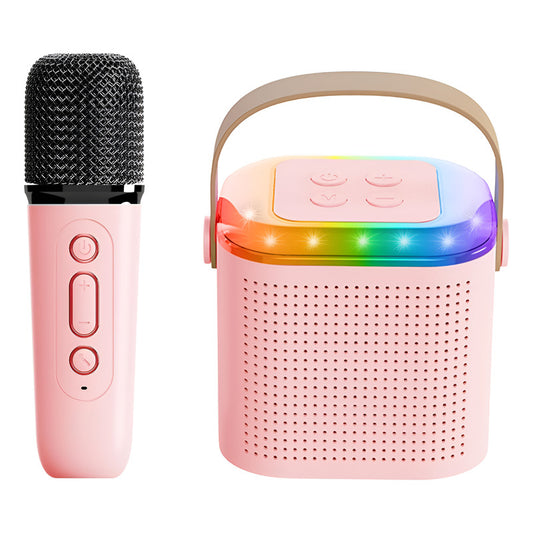 Parlante Con Micrófono Karaoke Bluetooth Portátil Radio Negro