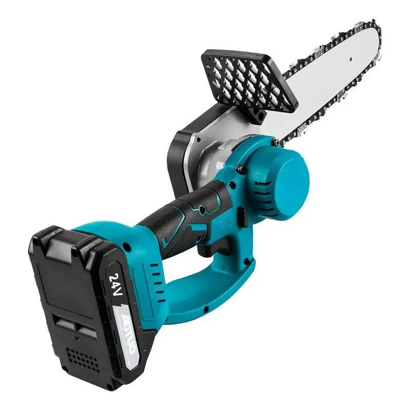 Motosierra A Batería Con Espada De 12 Pulgadas Y Maleta Azul Acero