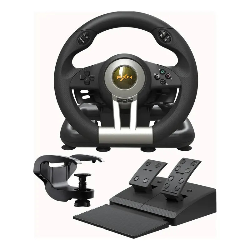 Volante Para Juegos 3 Por 1 Timon Palanca Pedales Pxn V3 Pro Negro