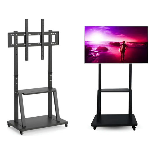 Soporte Tv 32  A 70 Pedestal Soporte Stand Rack Movil Ruedas Negro