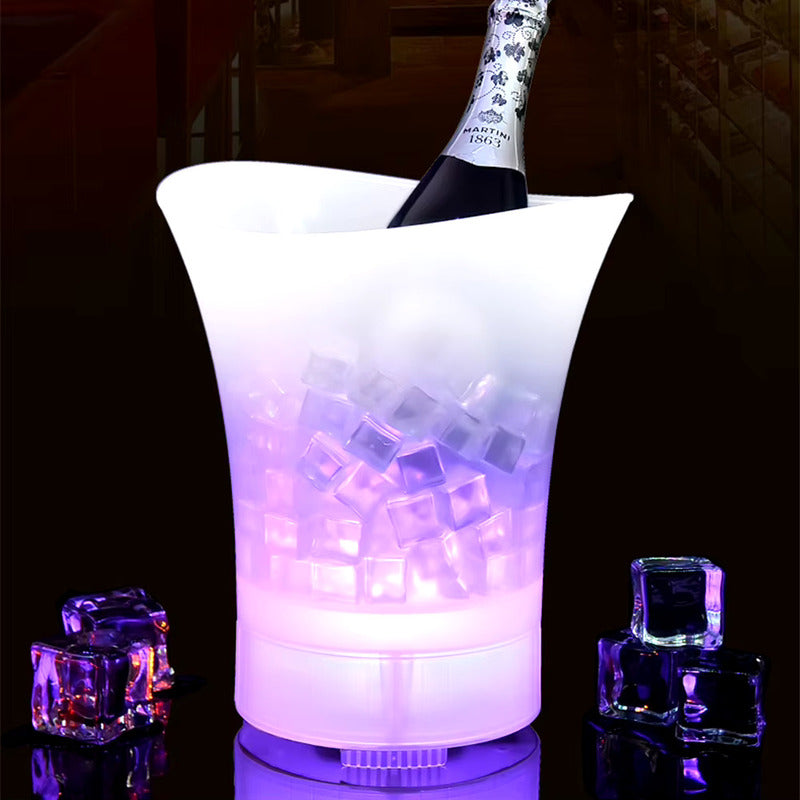 Hielera Con Parlante Y Luces Led Bluetooth Bar Blanco Traslucido