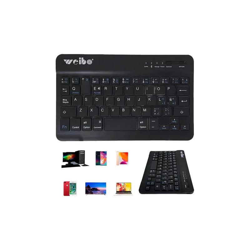 Kit Teclado Mouse Inalámbrico Bluetooth Español Recargable  Plateado