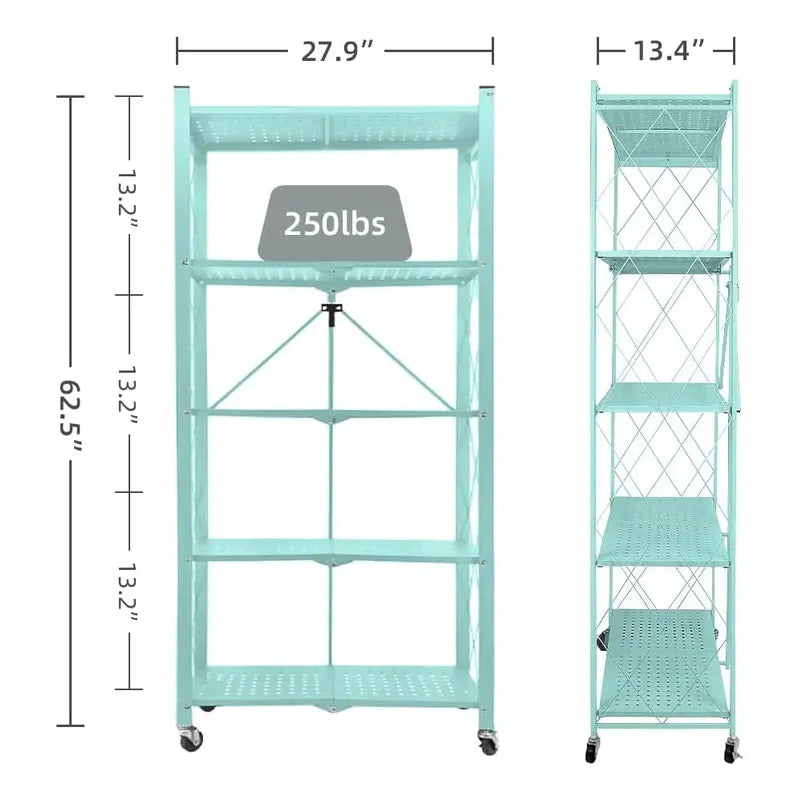 Repisa Estantería 5 Niveles Metalico Estanteplegable 50kg Ne Celeste