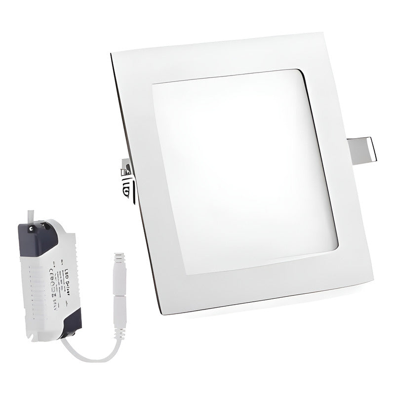 Pack X4 Foco Panel Plafón Led 18w Embutido Cuadrado Luz Frio