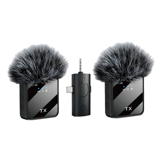 Pack 2 Microfonos Inalambrico Dual Para iPhone Y Android- Pe Negro