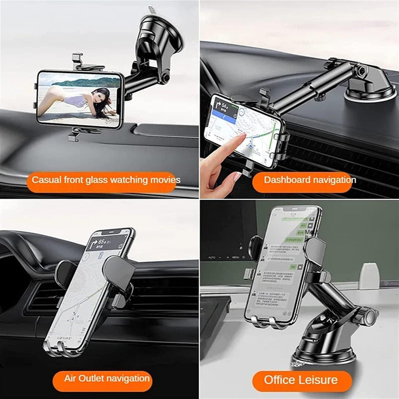 Soporte Celular Auto Porta Teléfono Brazo Ajustable Largo  Negro