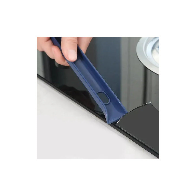 Pack X2 Cepillos Para Grietas Baño Herramientas Limpieza Wc Azul Acero