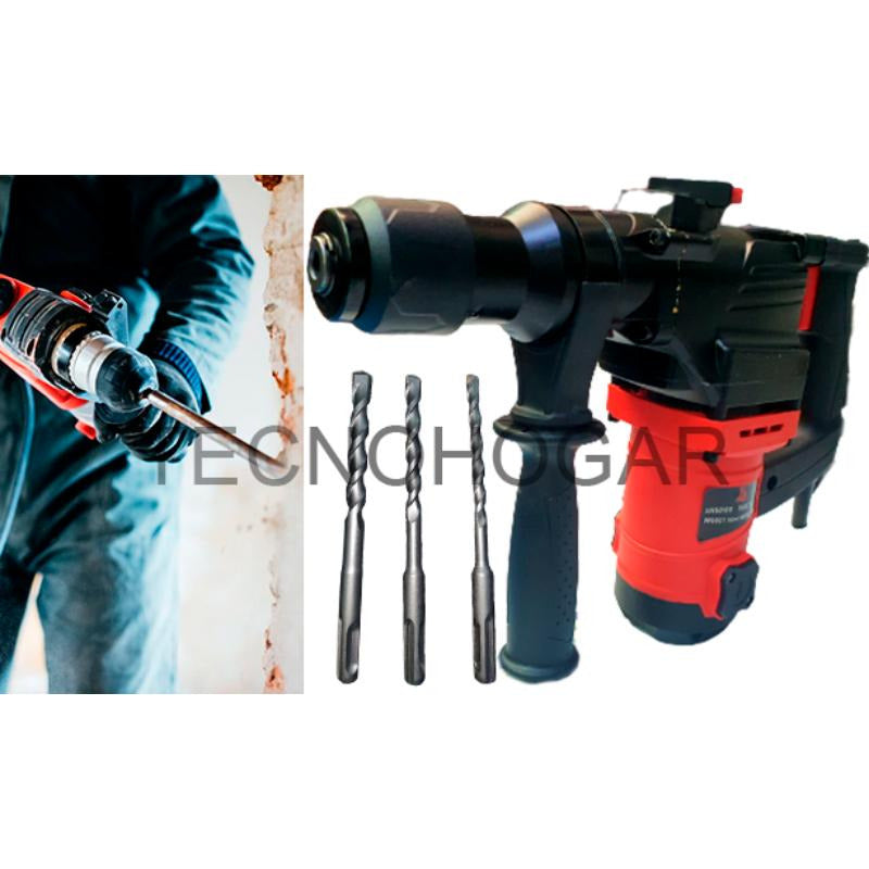 Rotomartillo Martillo Percutor 2900rpm 1200w Perforador 26mm Negro 2900 Rpm