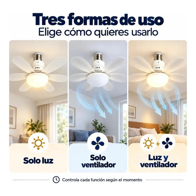 Ventilador Techo Luz Led 40w Eoland Control Remoto E27 Blanc 52 Cm Blanco 6
