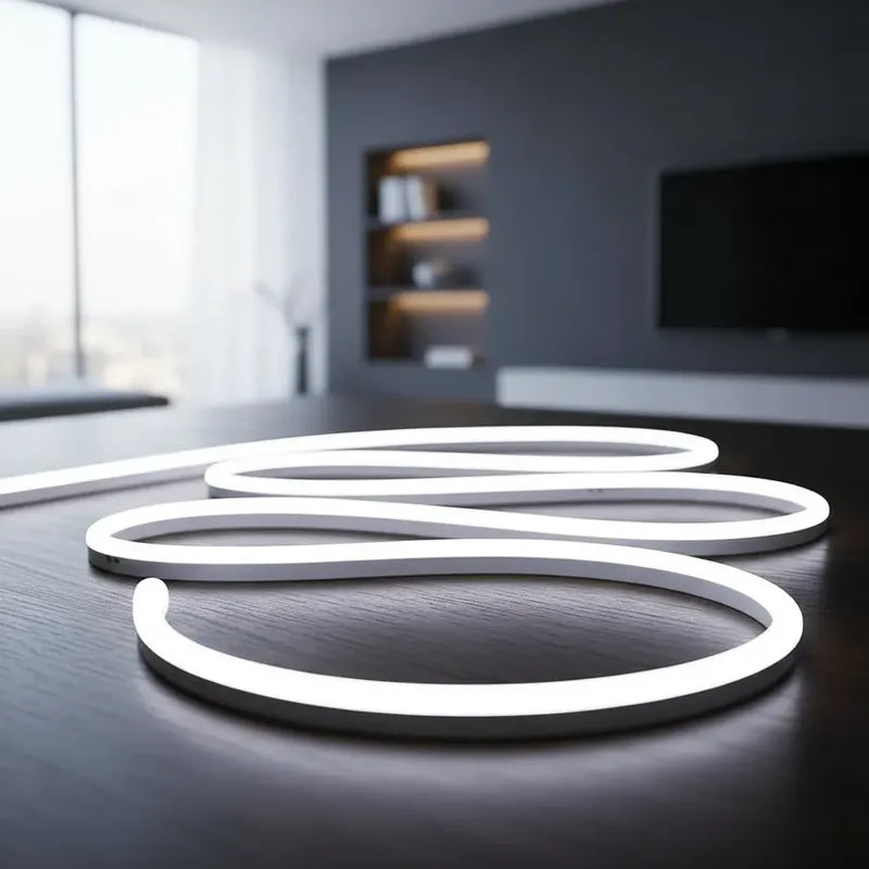 Cinta Led Neon Luz 5mts Flexible Transformador 12v Decoracio Blanco Frío
