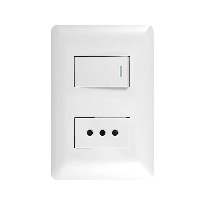 Interruptor Apagador Tomacorriente 10a 250v Hogar Oficina Blanco