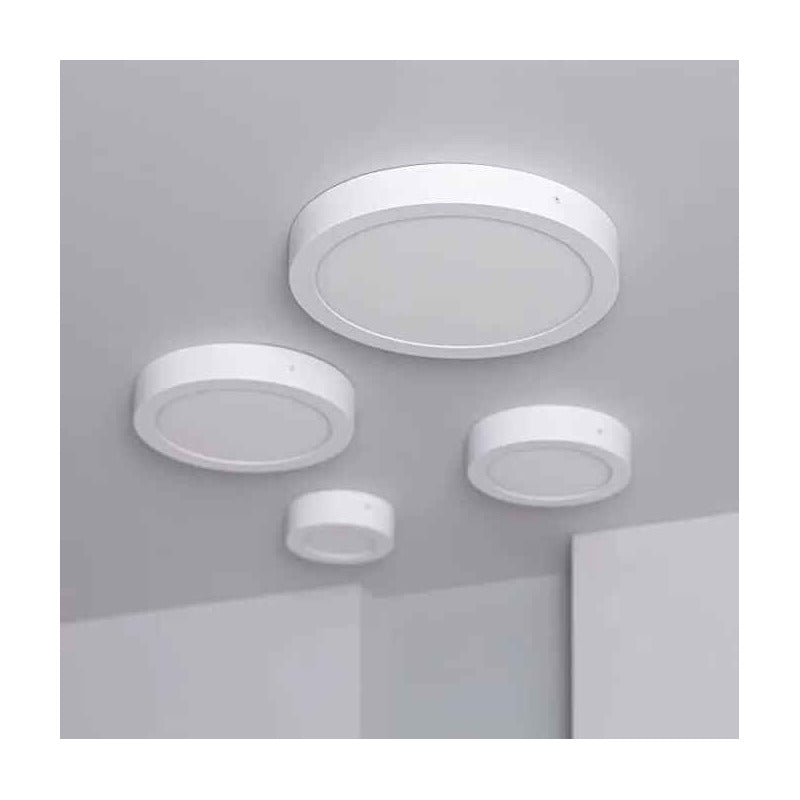 Pack X2 Panel Led Sobrepuesto 18w Foco Plafon Redondo Cuadra Redondo Calido