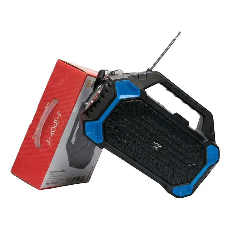 Kit Solar: Lámpara Solar Foco Emergencia Recargable 48 Led Negro + Parlante Solar Radio Usb Linterna Negro