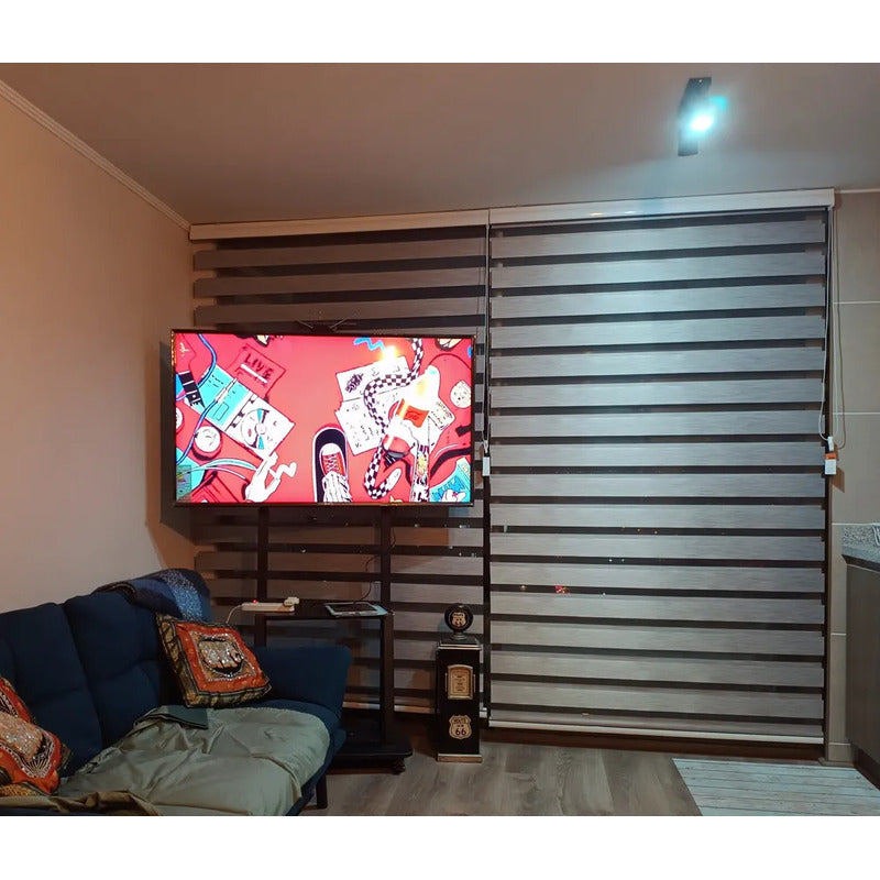 Soporte Madera Tv Movil Con Ruedas 32 A 70 Base Pedestal Negro