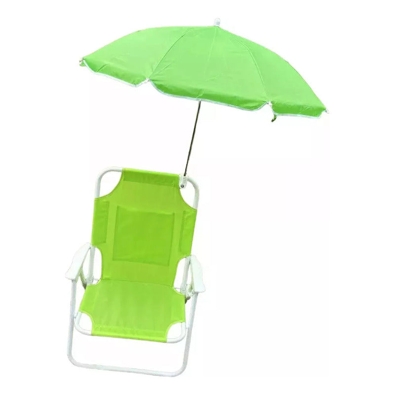 Silla Plegable Camping Animales Niños, Con Sombrilla