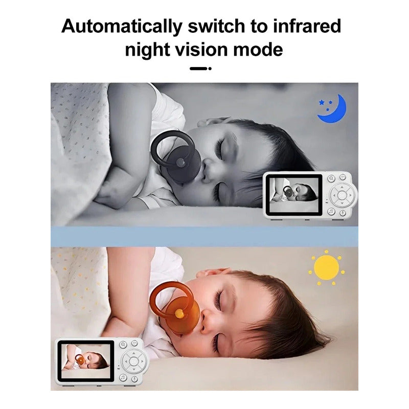Baby Monitor Cámara Para Bebes Con Micrófono Visión Nocturna Blanco