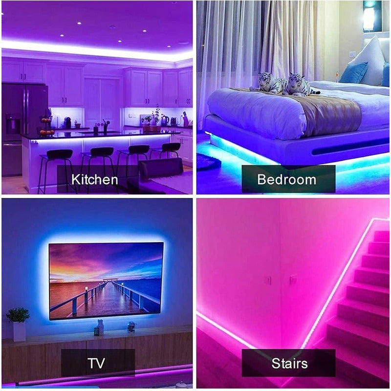 Tira Cinta Led Luces 5050 Rgb Con Control Remoto 5m Multicolor