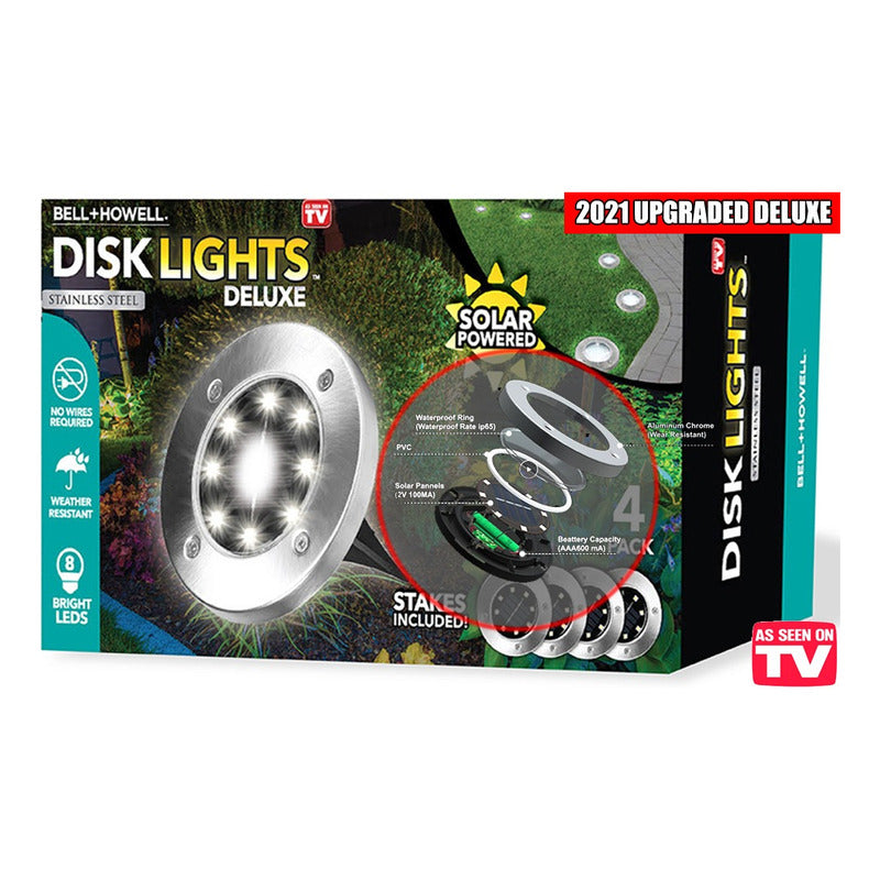 4 Luces Estaca Empotrables Solares Impermeables