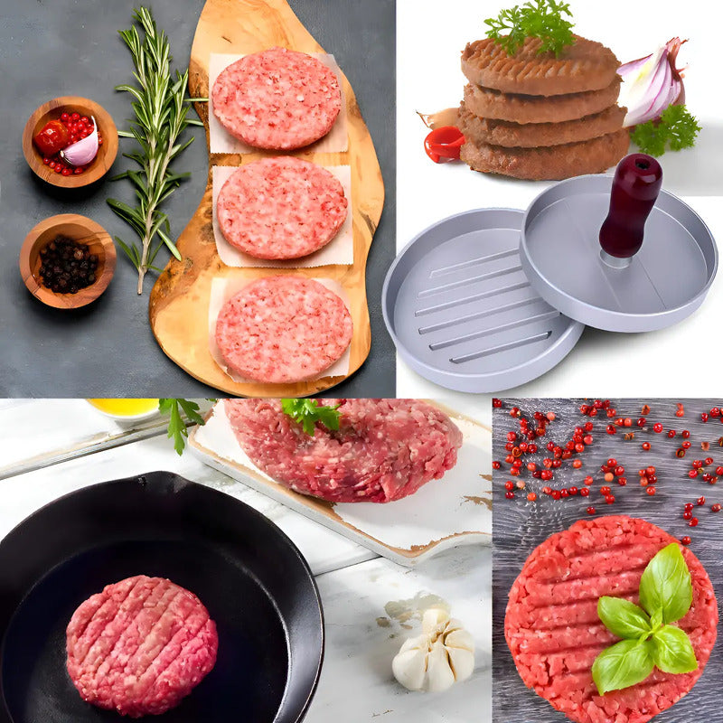 Molde Prensa Para Hamburguesas Asado Parrilla Antiadherente Aluminio