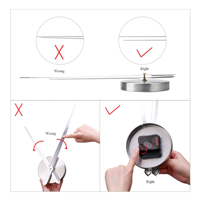 Reloj De Pared 3d Grande Números Negros Autoadhesivo