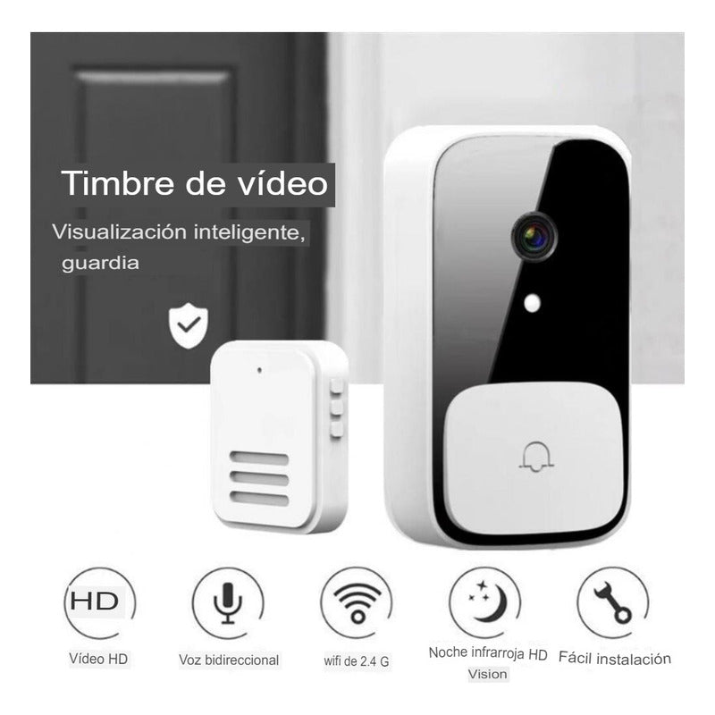 Timbre Cámara Inalámbrico Wifi Video Seguridad Portero
