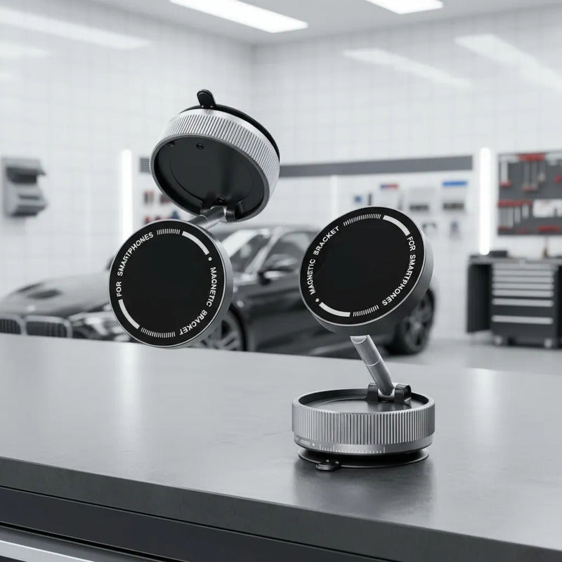 Soporte De Teléfono Magnético Plegable Para Auto Negro