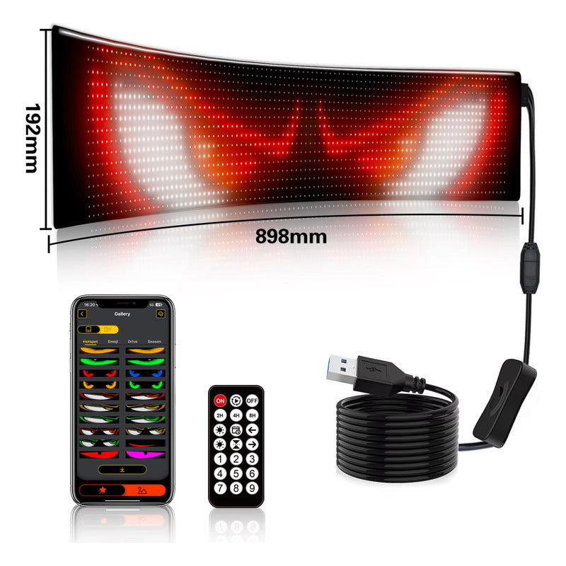 Pantalla Led Flexible Con Ojos Movimiento De Luz (19* 90 Cm)