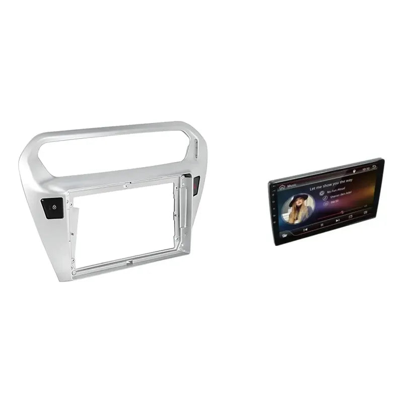 Kit Automotriz: Bisel Radio Adaptador Gris 9 PuLG + Pantalla Táctil Gps/wifi 9 PuLG