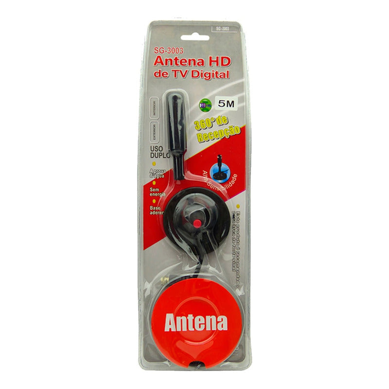 Antena Para Tv Digital Full Hd De Iman Interior 3.5 Dbi Coax