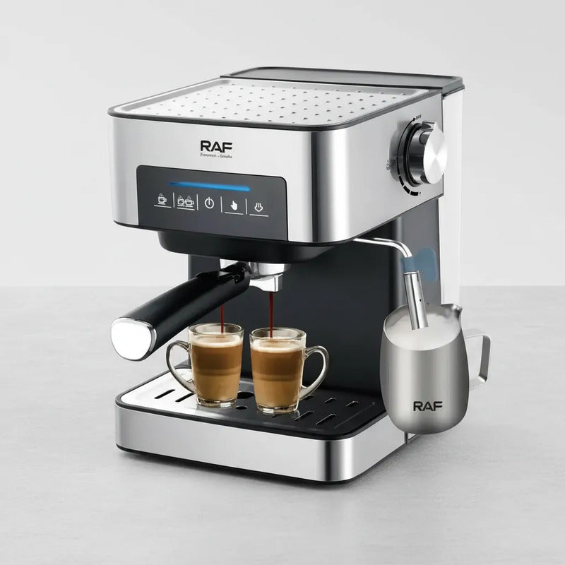 Cafetera Café Espresso Cappuchino Espumador De Leche Automat Plateado