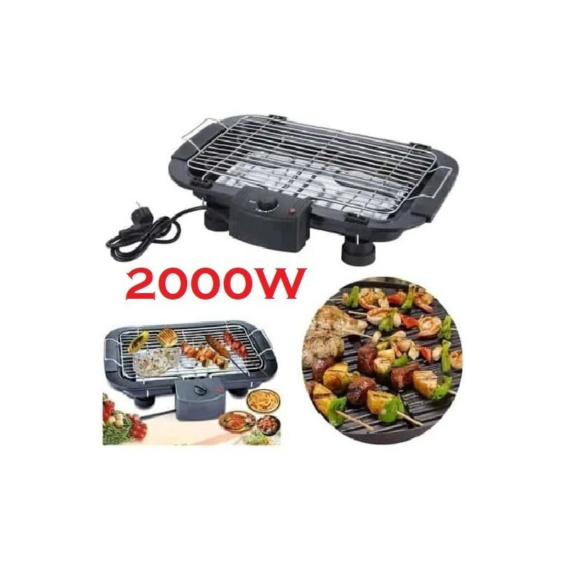 Parrillera Eléctrica Antiadherente Barbacoa 2000w Envio Grat Negro