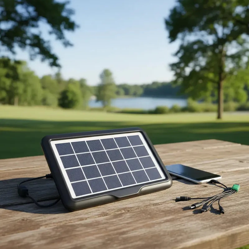 Cargador Solar Portátil Celular Panel Energía Solar Usb Negro