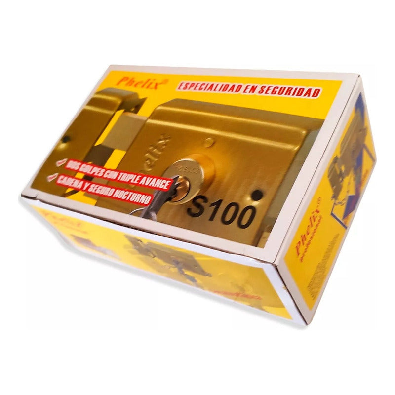 Chapa Sobrepuesta Cerradura Doble Cilindro Cerrojo Puertas Gris