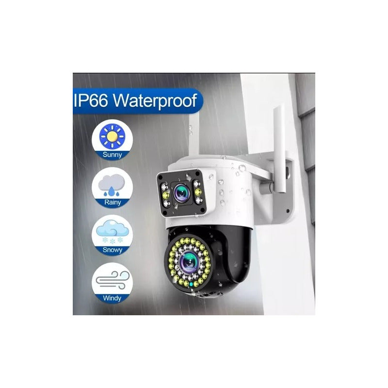 Cámara Doble Visión Wifi Ip Exterior Inalambrica Motorizada Blanco