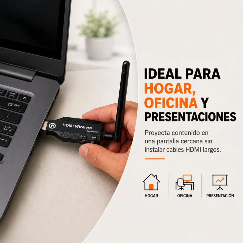 Hdmi Inalámbrico Transmisor Y Receptor 50 Metros Para Tv Pc Notebook Plug & Play